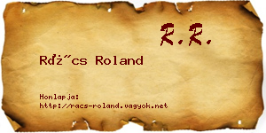Rács Roland névjegykártya